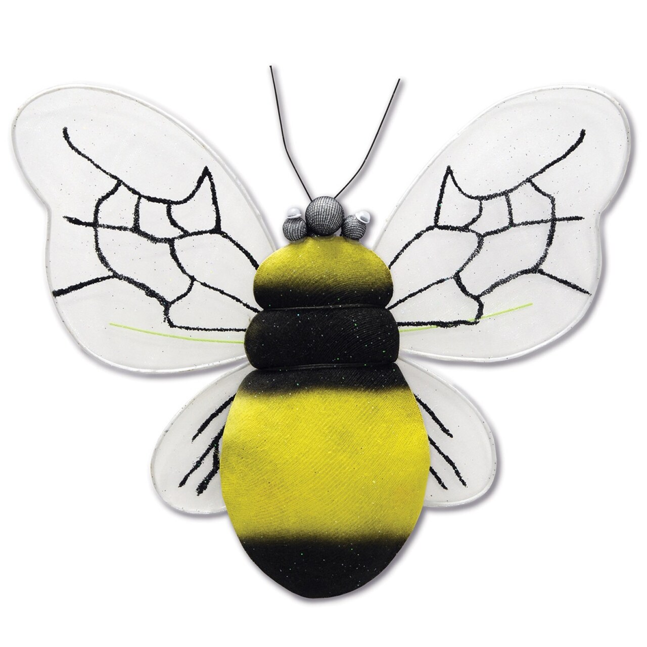 Beistle Club Pack of 12 Black and Yellow Springtime Bumblebee Hanging Decorations 9"